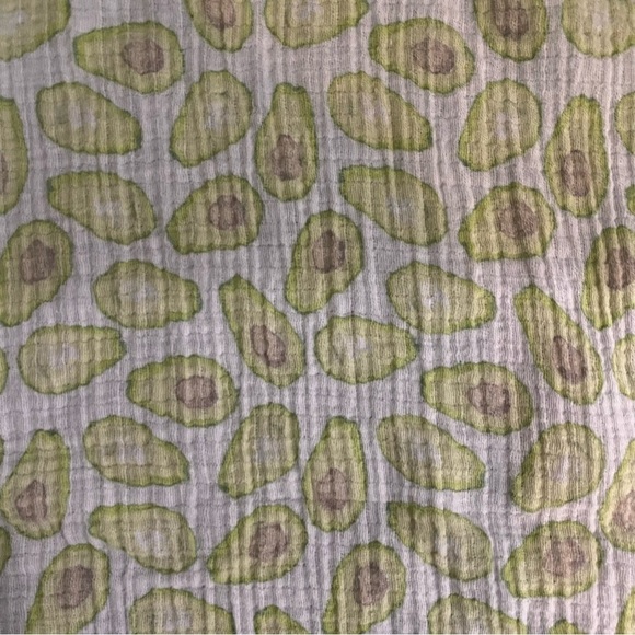 Modern Avocado Print Baby Swaddle Blanket 100% Cotton White and Green - Picture 2 of 4